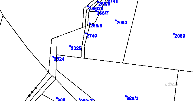 Parcela st. 989/21 v KÚ Lhota u Zlína, Katastrální mapa