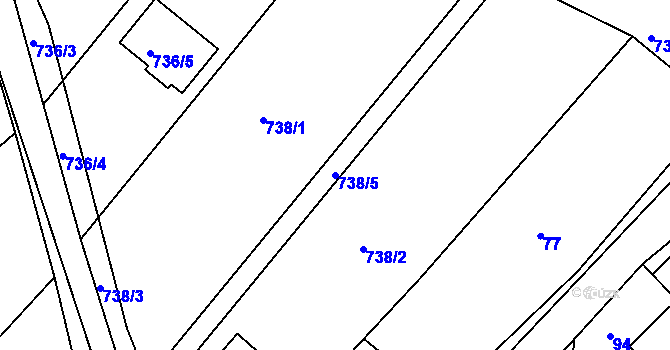Parcela st. 738/5 v KÚ Lhota u Zlína, Katastrální mapa