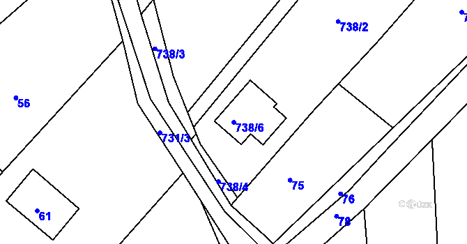 Parcela st. 738/6 v KÚ Lhota u Zlína, Katastrální mapa