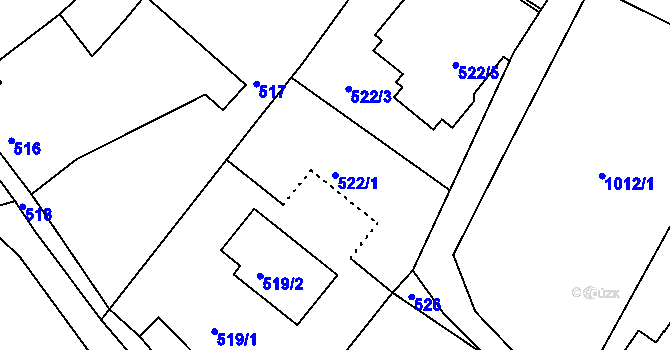 Parcela st. 522/1 v KÚ Lhota u Zlína, Katastrální mapa