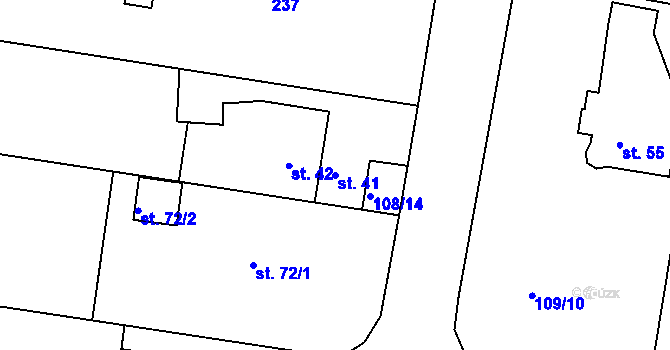 Parcela st. 41 v KÚ Lhota u Opavy, Katastrální mapa