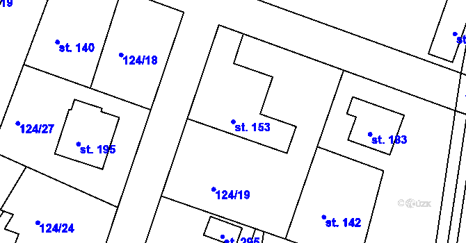 Parcela st. 153 v KÚ Lhota u Opavy, Katastrální mapa