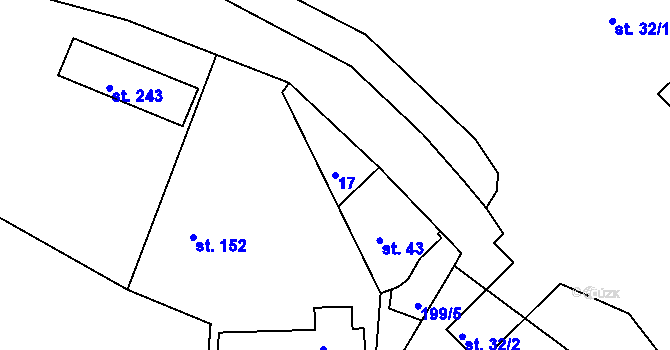 Parcela st. 17 v KÚ Lhota u Opavy, Katastrální mapa