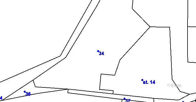 Parcela st. 34 v KÚ Lhota u Opavy, Katastrální mapa