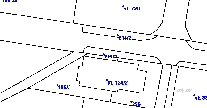 Parcela st. 211/3 v KÚ Lhota u Opavy, Katastrální mapa