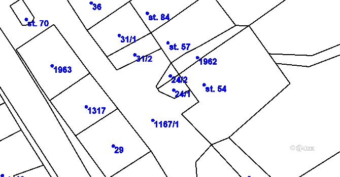 Parcela st. 24 v KÚ Lhota u Lipníka nad Bečvou, Katastrální mapa