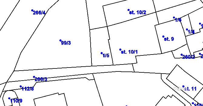 Parcela st. 1/5 v KÚ Lhota nad Rohanovem, Katastrální mapa