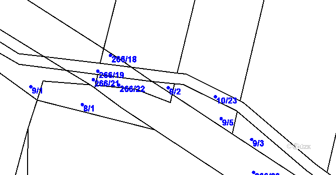 Parcela st. 9/2 v KÚ Lhota nad Rohanovem, Katastrální mapa