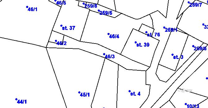 Parcela st. 46/3 v KÚ Lhota nad Rohanovem, Katastrální mapa