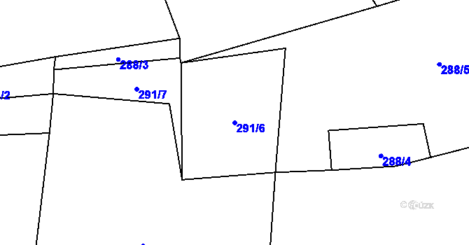 Parcela st. 291/6 v KÚ Lhota nad Rohanovem, Katastrální mapa