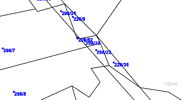 Parcela st. 298/22 v KÚ Lhota nad Rohanovem, Katastrální mapa