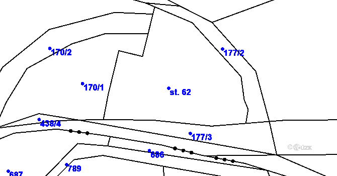 Parcela st. 62 v KÚ Lhota pod Hořičkami, Katastrální mapa
