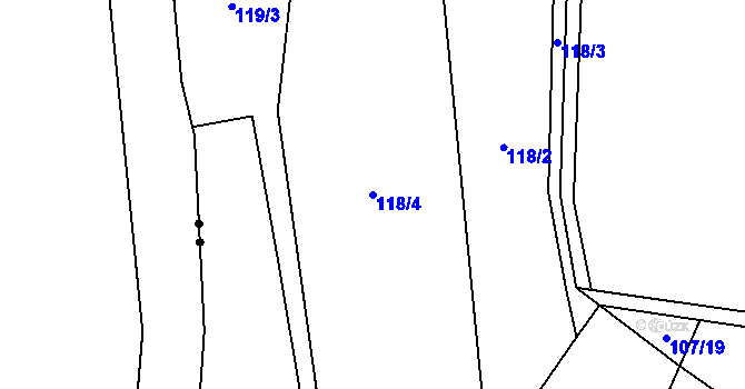 Parcela st. 118/4 v KÚ Lhota pod Hořičkami, Katastrální mapa