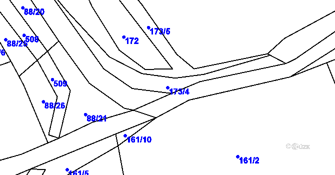 Parcela st. 173/4 v KÚ Lhota pod Hořičkami, Katastrální mapa
