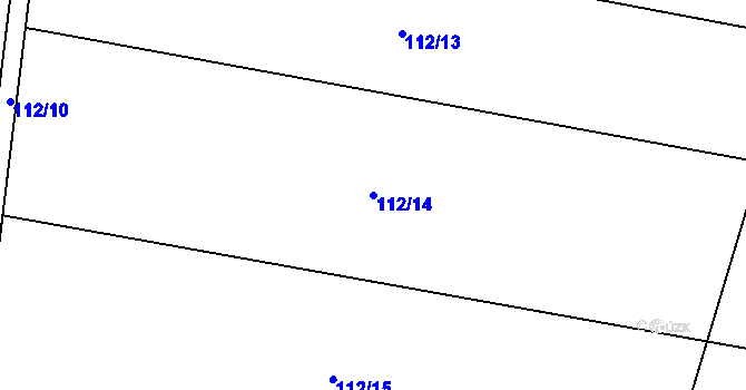 Parcela st. 112/14 v KÚ Vestec u Hořiček, Katastrální mapa
