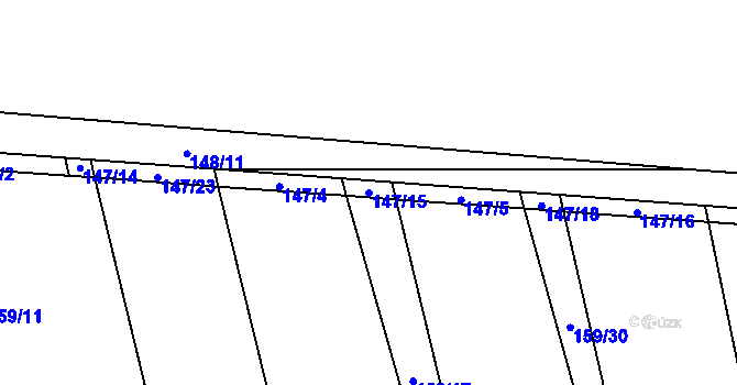 Parcela st. 147/15 v KÚ Vestec u Hořiček, Katastrální mapa