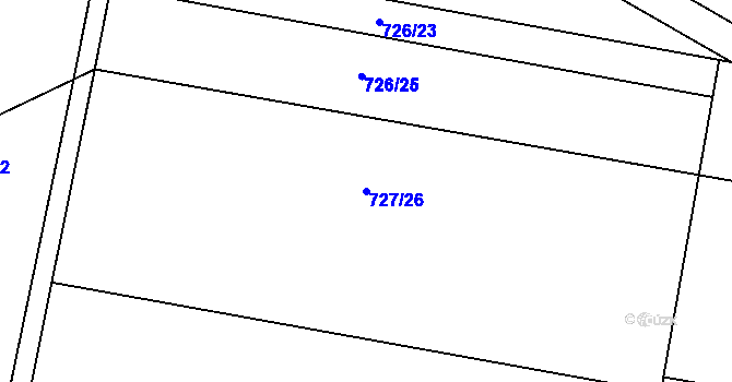 Parcela st. 727/26 v KÚ Vestec u Hořiček, Katastrální mapa