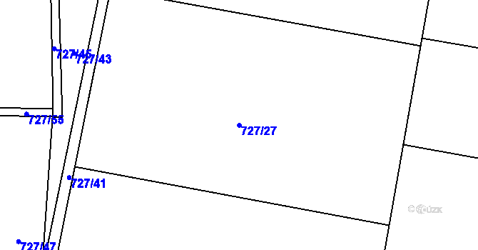 Parcela st. 727/27 v KÚ Vestec u Hořiček, Katastrální mapa