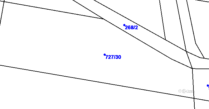 Parcela st. 727/30 v KÚ Vestec u Hořiček, Katastrální mapa