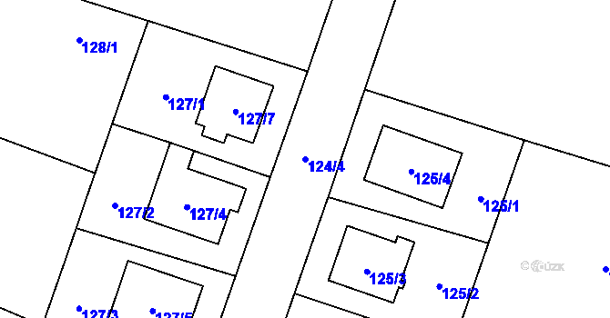 Parcela st. 124/4 v KÚ Lhota pod Libčany, Katastrální mapa