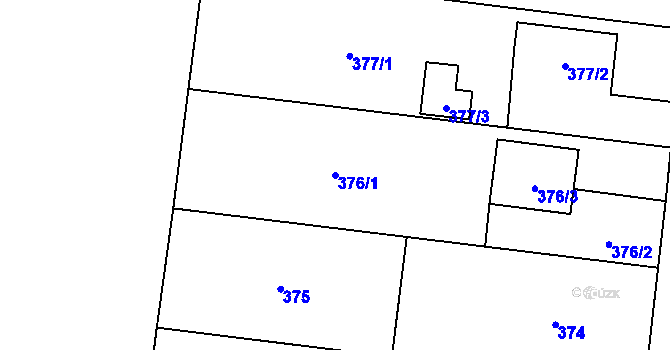 Parcela st. 376/1 v KÚ Lhota pod Libčany, Katastrální mapa