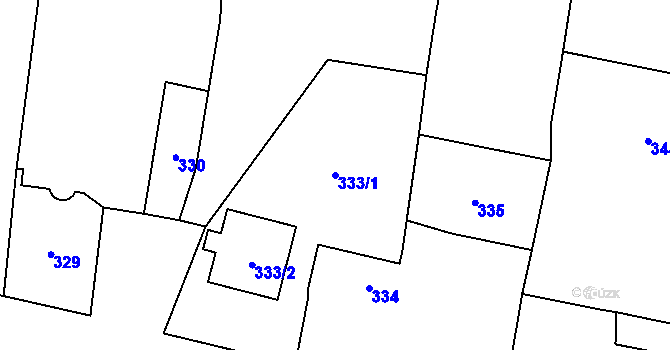Parcela st. 333/1 v KÚ Lhota pod Libčany, Katastrální mapa