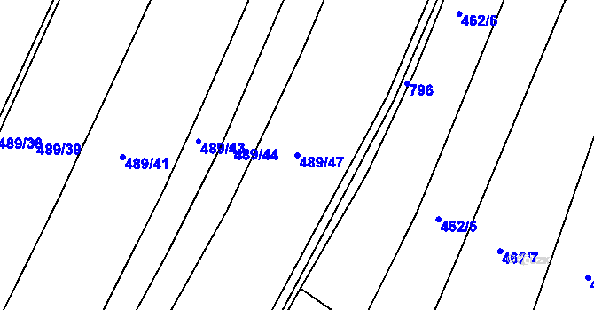 Parcela st. 489/47 v KÚ Lhota pod Libčany, Katastrální mapa