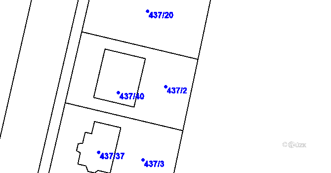 Parcela st. 437/2 v KÚ Lhota pod Libčany, Katastrální mapa