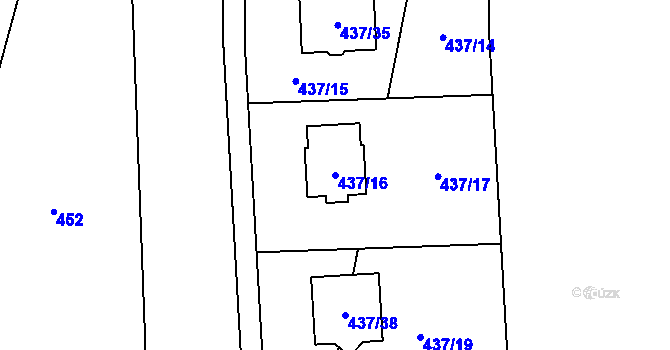 Parcela st. 437/16 v KÚ Lhota pod Libčany, Katastrální mapa