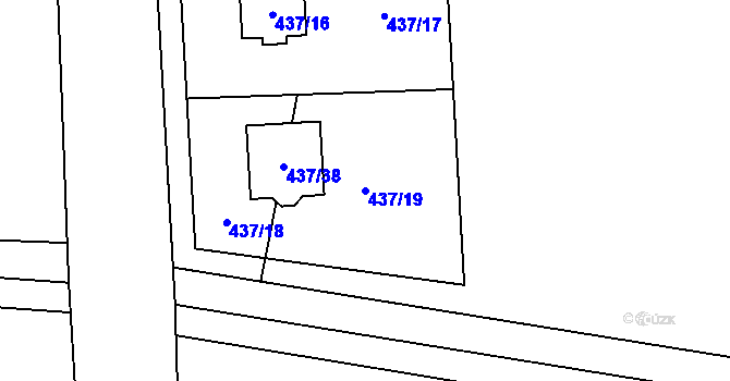 Parcela st. 437/19 v KÚ Lhota pod Libčany, Katastrální mapa