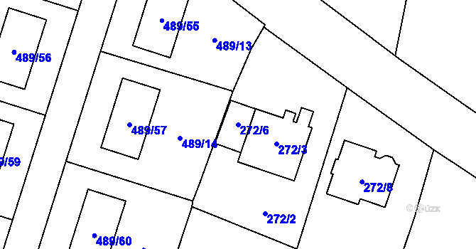 Parcela st. 272/6 v KÚ Lhota pod Libčany, Katastrální mapa