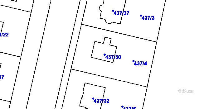 Parcela st. 437/30 v KÚ Lhota pod Libčany, Katastrální mapa