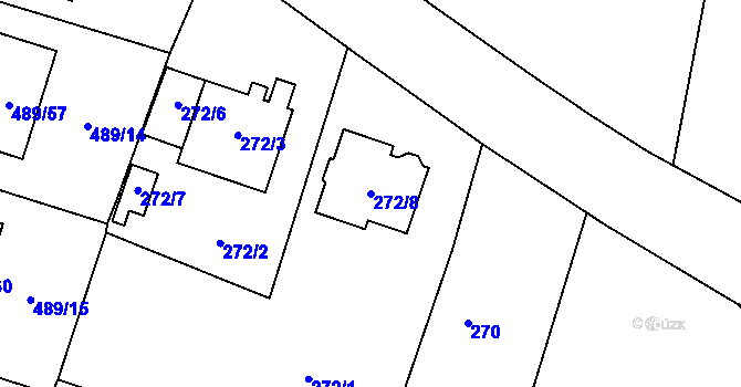 Parcela st. 272/8 v KÚ Lhota pod Libčany, Katastrální mapa