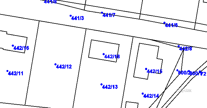 Parcela st. 442/18 v KÚ Lhota pod Libčany, Katastrální mapa
