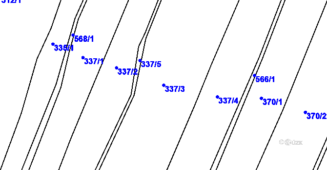 Parcela st. 337/3 v KÚ Lhota pod Přeloučí, Katastrální mapa