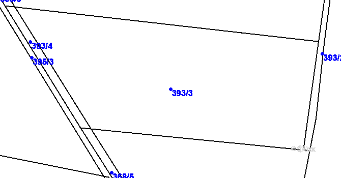 Parcela st. 393/3 v KÚ Lhota pod Přeloučí, Katastrální mapa