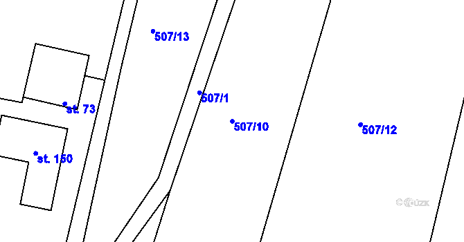 Parcela st. 507/10 v KÚ Lhota pod Přeloučí, Katastrální mapa