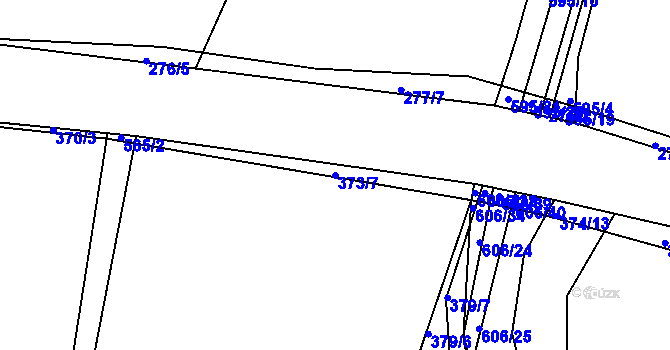 Parcela st. 373/7 v KÚ Lhota pod Přeloučí, Katastrální mapa