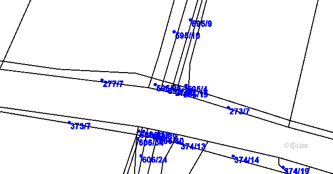 Parcela st. 595/20 v KÚ Lhota pod Přeloučí, Katastrální mapa
