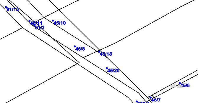 Parcela st. 45/18 v KÚ Škudly, Katastrální mapa