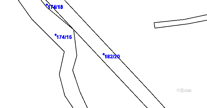 Parcela st. 182/20 v KÚ Škudly, Katastrální mapa