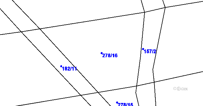 Parcela st. 278/16 v KÚ Škudly, Katastrální mapa