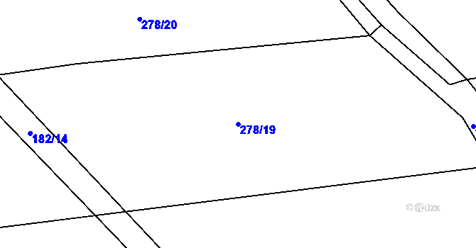 Parcela st. 278/19 v KÚ Škudly, Katastrální mapa