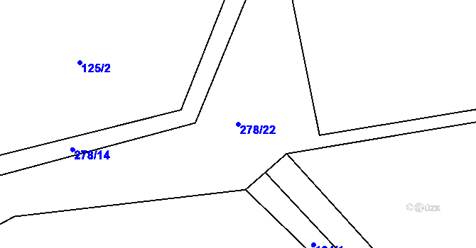 Parcela st. 278/22 v KÚ Škudly, Katastrální mapa