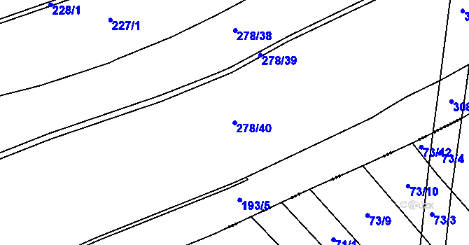 Parcela st. 278/40 v KÚ Škudly, Katastrální mapa
