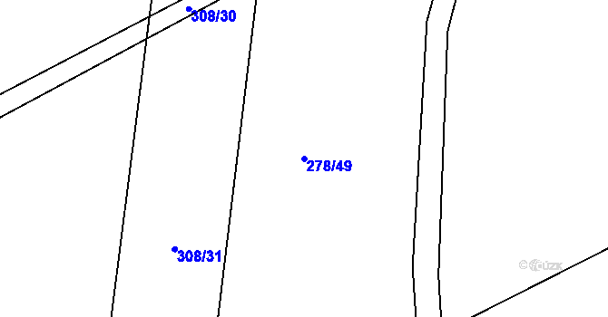 Parcela st. 278/49 v KÚ Škudly, Katastrální mapa