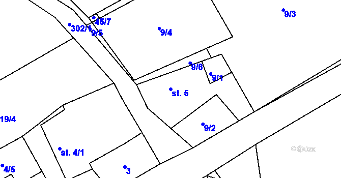 Parcela st. 5 v KÚ Škudly, Katastrální mapa