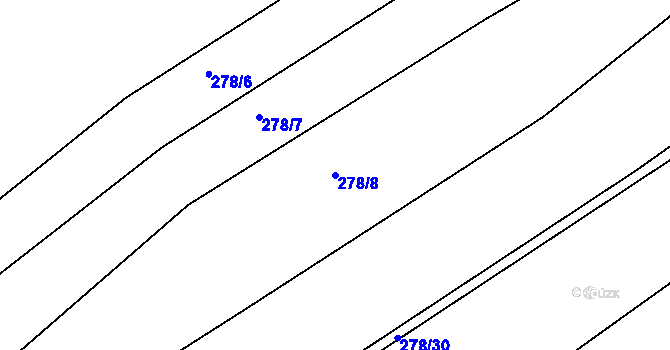 Parcela st. 278/8 v KÚ Škudly, Katastrální mapa