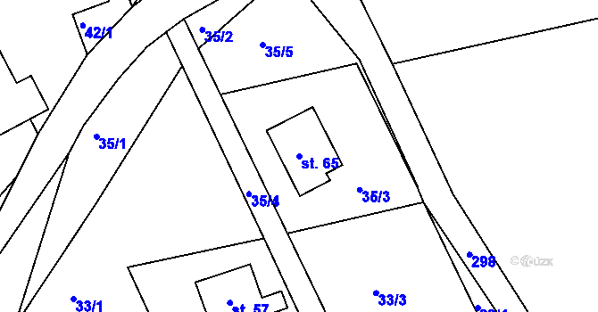 Parcela st. 65 v KÚ Škudly, Katastrální mapa