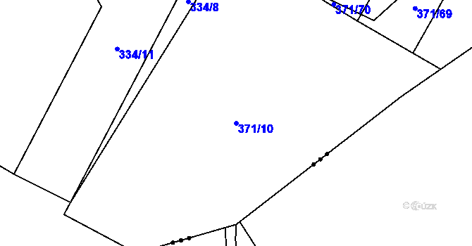 Parcela st. 371/10 v KÚ Lhota pod Radčem, Katastrální mapa